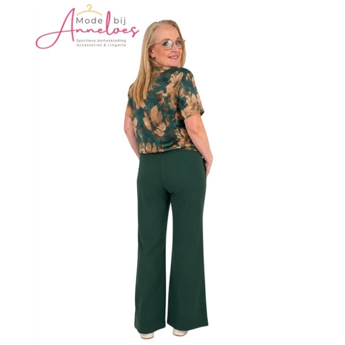 Enjoy Pantalon wide leg Bottle groen 416130